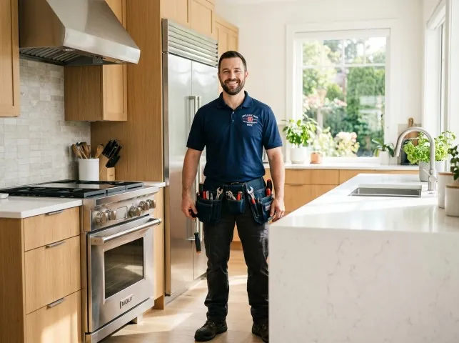 Appliance Repair Hero technician in a Big Sur, CA kitchen after an appliance repair