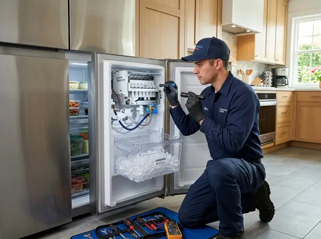 Appliance Repair Hero technician repairing a refrigerator ice maker in Big Sur, CA